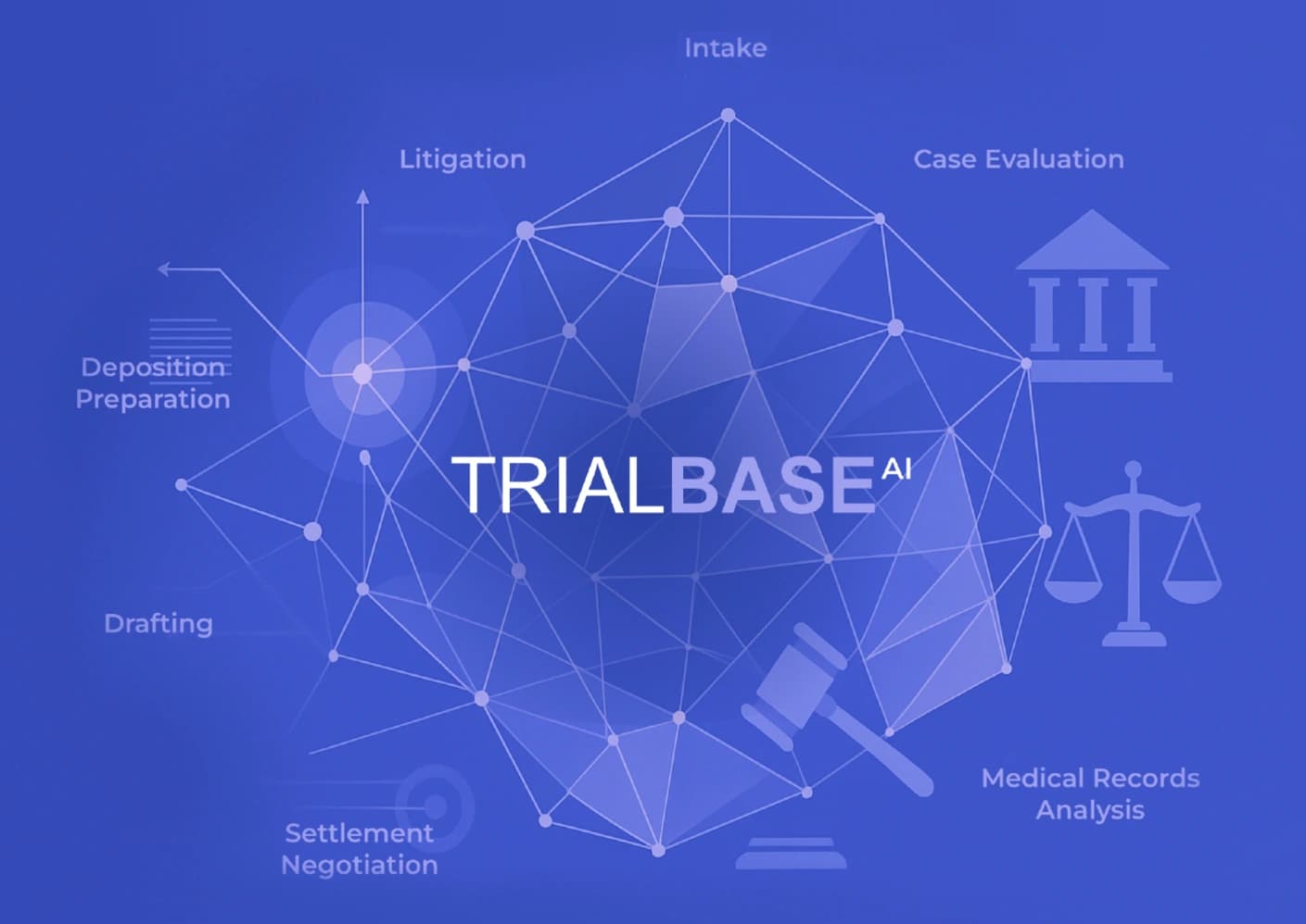 TrialBase trial preparation tools showing opening statement draft